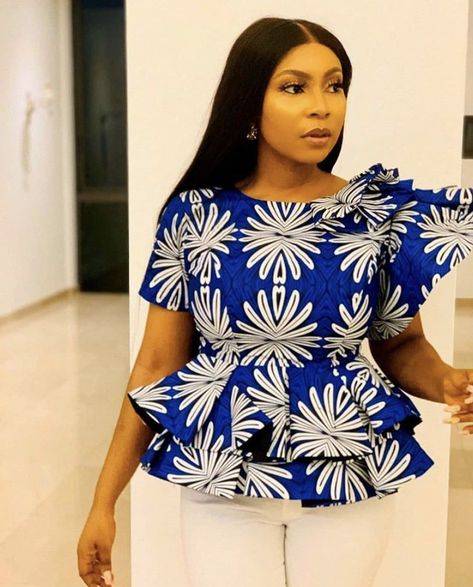 Ankara Tops Blouses, Ankara Top Styles, African Blouses, Ankara Tops, African Tops, African Print Tops, Short African Dresses, African Fashion Skirts, African Print Dress Designs