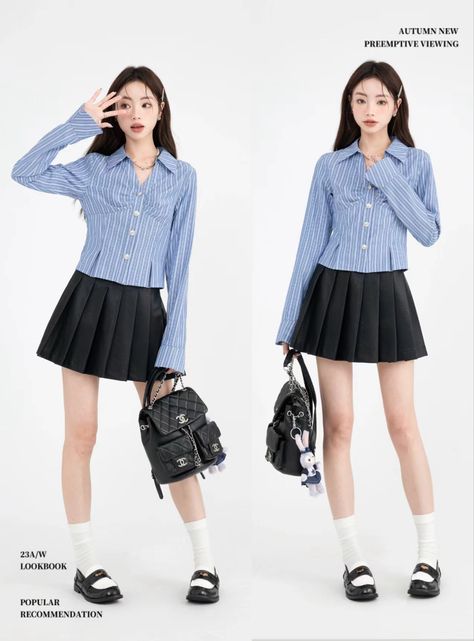 ID: 948619750 Kpop Idol Style, Korean Outfits Ideas, Chubby Girl Outfits, 2000s Japanese Fashion, Fits Aesthetic, Cute Simple Outfits, Korean Outfits, Fashion Books, Casual Style Outfits