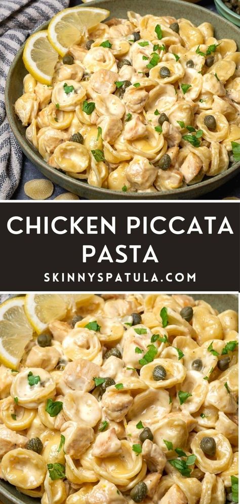 Creamy Chicken Piccata Recipe, Creamy Chicken Piccata, Chicken Piccata Easy, Piccata Pasta, Chicken Piccata Pasta, Creamy Lemon Sauce, Lemon Chicken Piccata, Lemon Chicken Pasta, Piccata Recipe