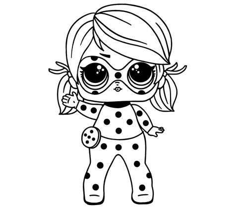 Drawing and coloring LOL Surprise doll Ladybug Chibi Spiderman, Ladybug Coloring Page, Worksheet Coloring, Chibi Coloring Pages, Lol Doll, Doll Drawing, Barbie Coloring, Barbie Coloring Pages, Fairy Coloring Pages