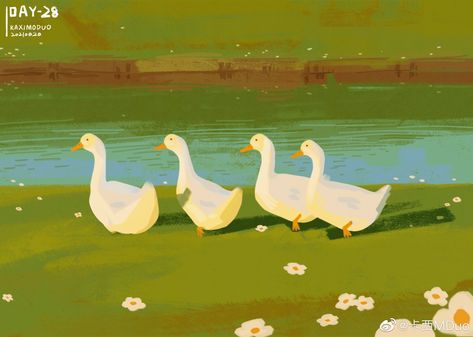 Cre: on pic Duck Phone Wallpaper, Cute Duck Art, Duck Photos, Call Duck, Letter Painting, Duck Dress, Cottage Core Art, Duck Illustration, Duck Photo