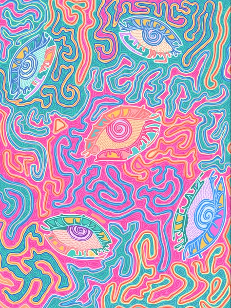 Psychadelic Art Patterns, Becoming A Tattoo Artist, Psychadelic Art, Eye Eye, Paint Marker, Illustrations And Posters, Art Styles, Tattoo Artist, Aesthetic Wallpaper