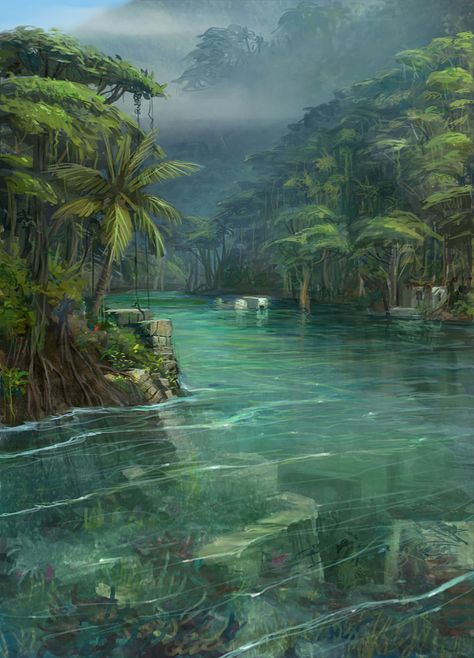 숲 사진, Seni Mural, Jungle Art, Fantasy Setting, Fantasy Places, Fantasy Art Landscapes, Fantasy Concept Art, 판타지 아트, Environment Design