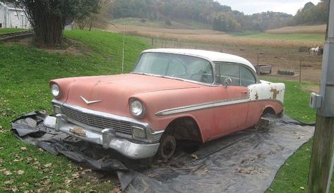 Court Ordered Sale: 1956 Chevrolet Bel Air - http://barnfinds.com/court-ordered-sale-1956-chevrolet-bel-air/ 1956 Chevy Truck, Bel Air Car, Barn Finds Classic Cars, 1956 Chevy Bel Air, Junkyard Cars, Vintage Cars For Sale, Barn Find Cars, Vintage Cars 1950s, 56 Chevy