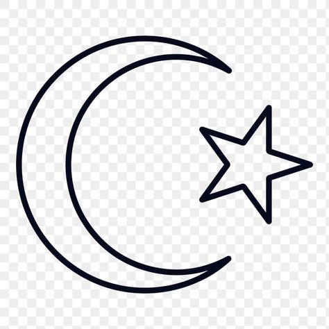 Islamic crescent moon and star symbol design element | free image by rawpixel.com / NingZk V. Islamic Moon And Star, Star Symbol Design, Traditional Tattoo Woman, Moon Outline, Crescent Moon Art, Tattoo Png, Wave Stencil, Star Symbol, Star Outline