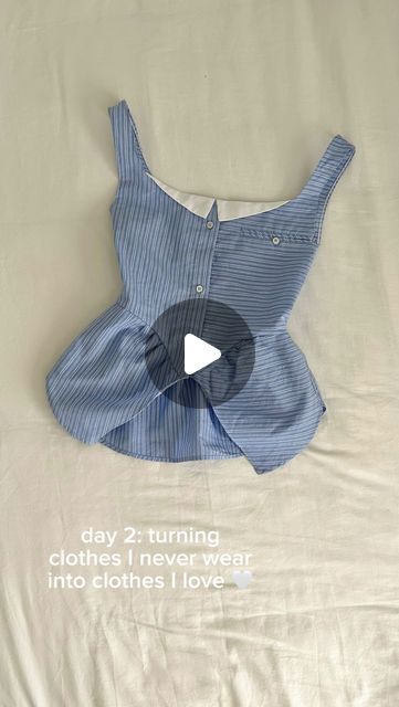 22K views · 4.7K likes | kaitlyn on Instagram: "Button-up shirt → Vivienne Westwood inspired top 🪐 Do you prefer the before or after?   #upcycling #upcycledfashion #upcycled #transformation #viviennewestwood #thriftflip #sewing #sewingproject #fashion" Sewing Projects Blouse, Button Up Top Pattern, Resewing Shirt, Sewing Patterns Upcycling, Diy Top From Shirt, Cute Shirt Patterns, Cool Upcycling Ideas, Thrift Flip Button Up, Button Up Shirt Diy Upcycling