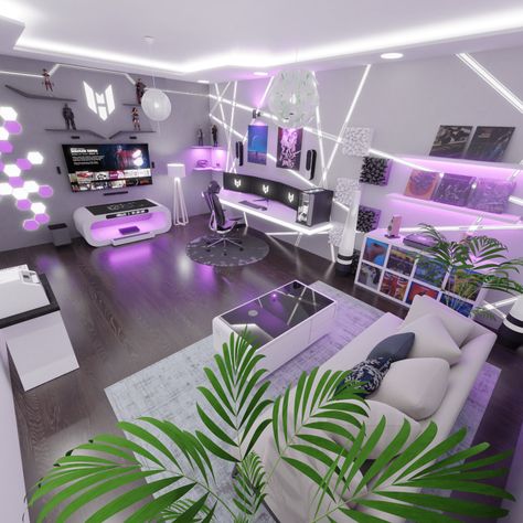 Gamer Room Design, Set Up Gamer, Games Room Inspiration, Gaming Bedroom, Gamer Bedroom, Small Game Rooms, Computer Gaming Room, Gamer Room Decor, Video Game Room Design