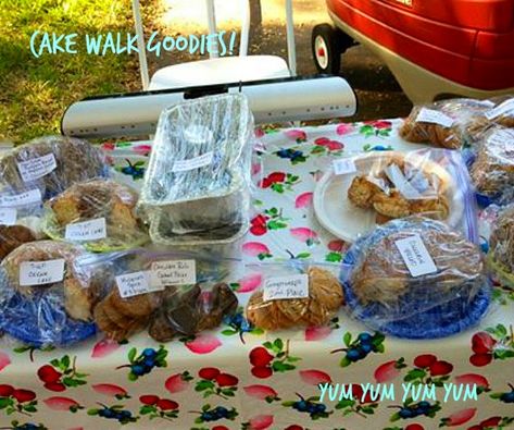 Cake Walk Goodies, Cake Walk Game Instructions, Cake Walk Fundraiser, Baked Goods For Fall Festival, How To Do A Cake Walk, Cakewalk Cakes Ideas, Fall Festival Cake Walk Ideas, Cake Walk Ideas For Fall Festival, Halloween Cake Walk Ideas