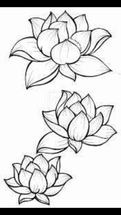 Lotus flower outline Lotus Blossom Tattoos, Lotus Flower Drawing, Tato Ikan Koi, Tapeta Harry Potter, Kunst Tattoos, Desen Realist, Flower Outline, Blossom Tattoo, Flower Sketches