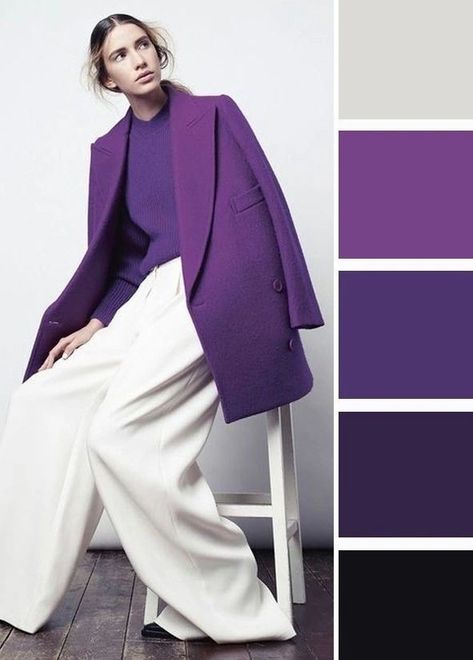 Deep Winter Palette Outfits, Deep Winter Palette, Purple Color Combinations, Colour Combinations Fashion, Winter Color Palette, Cute Work Outfits, Color Combinations For Clothes, Cool Winter, Effortlessly Chic Outfits