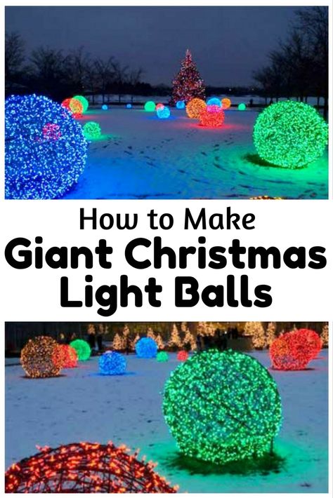 Christmas Light Balls, Christmas Lights Outside, Healthier Alternatives, Diy String Lights, Diy Christmas Lights, Christmas Light Installation, Hanging Christmas Lights, Outdoor Trees, Christmas Light Displays