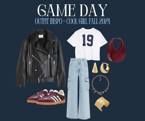 Game day outfit idea for your next sports game! #coolgirlstyle #outfitinspo #falloutfitideas #fallfashion #ukfashion #customsportswear #collegegameday #gamedayfit Game Say Outfits, Game Day Outfit Inspiration, Vintage Game Day Outfit, Mom Game Day Outfit, Weather Games, Custom Sportswear, College Game Days, Cool Girl Style, Everyday Clothes