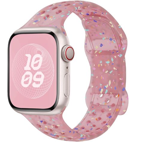 PRICES MAY VARY. ✅Compatible Models: Unbeinst apple watch bands for women is compatible with apple watch 40mm 44mm 41mm 45mm 38mm 42mm 49mm, apple watch Series 9, apple watch Ultra/Ultra 2,iwatch series SE, iwatch Series 8, iwatch Series 7, iwatch Series 6 iwatch Series 5, iwatch Series 4, iwatch Series 3, iwatch Series 2, iwatch Series 1. 🌍Eco-Friendly: Confetti-looking speckle design of this watch band. It's made from high-quality recyclable plastic, which contains at least 40% recycled plast Cute Apple Watch Bands, Apple Watch Accessories, Apple Accessories, Apple Watch Series, Soft Silicone, Apple Watch Bands, Things To Buy, Apple Watch, Watch Bands