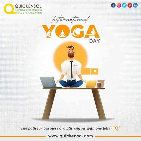 Meditation Can Increase Imagination And Creativity, Quickensol Helps Them Turn Into Reality.🧘 *Happy International Yoga Day*🧘 👉🏼 Visit www.quickensol.com to know more about our services. 👉🏼 Contact on (+91) 8087279032 for business inquiries. #yogaeveryday #internationalyogaday #yogaaday #itservices #yogaeverday #yogatoday #yogaoftheday #peace #yogagoals #yogatherapy #workingplace #yogaasana #yogagram #officeyoga #yogachangedmylife #corporateyoga #yogaanytime #quickensol Yoga Day Creative Post, International Yoga Day Creative Ads, International Yoga Day Creative, Yoga Day Post, Yoga Day Creative Ads, Yoga Day Posters, Yoga Day Creative, Yoga Poster Design, Yoga Posters