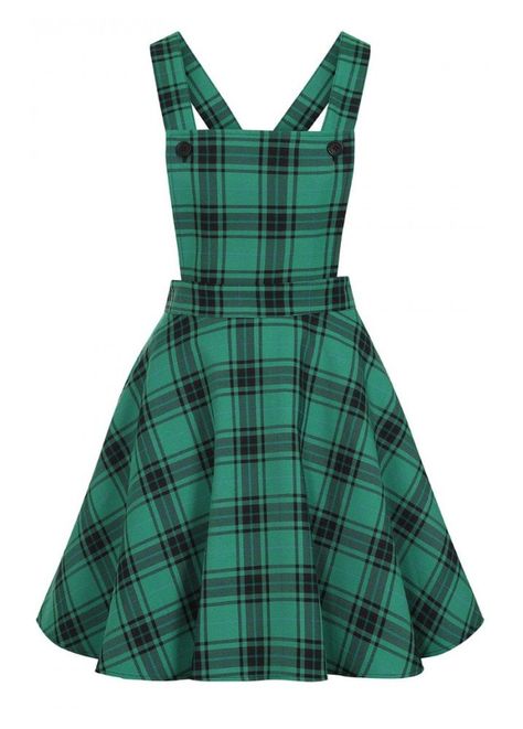 Diy Pinafore, Alternative Dress, Black Tartan, Attitude Clothing, Gothic Dress, Quality Dresses, Pinafore Dress, Dresses Uk, Green And Black