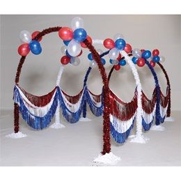 Patriotic 4-arch Tunnel Parade Float Decorating Kit Christian Floats For Parade, Veterans Day Float Ideas, Patriotic Parade Float Ideas, Easy Parade Float Ideas, Christmas Floats Parade Ideas Easy, Winter Parade Float, Holiday Parade Floats, Parade Float Theme, Mardi Gras Parade Float