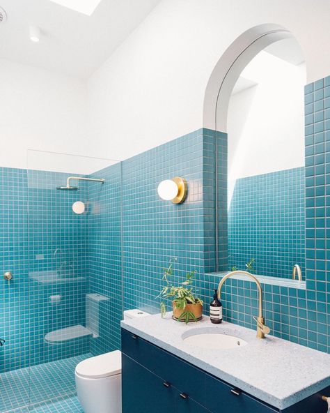 Tiled countertop bathroom