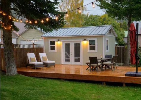 Shed Patio Ideas, Backyard Bar Shed, Deck Lounge, Gardening Shed, Sheds Ideas Backyard, Cool Sheds, Backyard Guest Houses, Tuff Shed, Backyard Storage Sheds