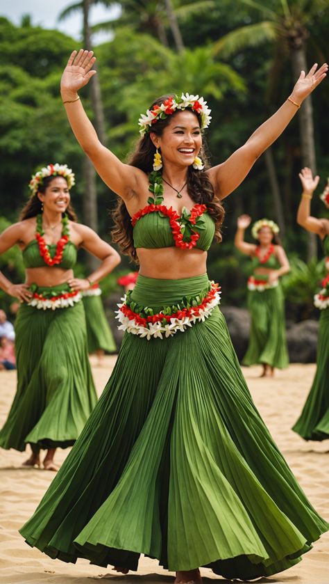 Hula Dancing Hawaii: An Authentic Cultural Guide Hawaii Hula Outfit, Hawaii Dance Hula, Luau Dress Women Hawaii, Hawaii Traditional Outfits, Hawaii Costume Ideas, Polynesian Wedding Dress, Around The World Costume Ideas, Hawaii Party Outfit Ideas, Hawaiian Traditional Clothing