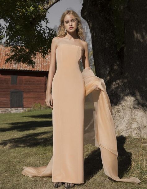 Dress With Organza, Estilo Gossip Girl, Posh Dresses, Elegant Outfit Classy, Fantasy Dress, Fancy Outfits, Tube Dress, Event Dresses, Beautiful Gowns