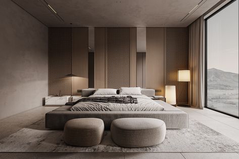 Japandi Bedroom Interior Design, Luxurious Master Bedrooms, Bedroom Behance, Modern Home Offices, Japandi Living, Latest Living Room Designs, Big Bedrooms, Bedroom Interior Design Luxury, Master Room