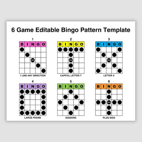 Editable Bingo Pattern Program Flyer, Easily Create Your Own 6 Game Patterns Using my Editable Adobe Fillable Form Pdf Template, PC Required 2024 Bingo, Camping Bingo, Bingo Books, Bingo Patterns, Road Trip Bingo, Summer Bingo, Free Printable Bingo Cards, Bingo Games For Kids, Free Bingo Cards