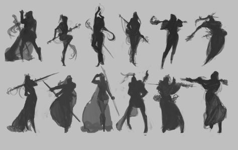 Mage | Skillshare Projects Magical Poses, Drawing Dynamic Poses, Wizard Drawings, Pose Male, Magic Drawing, Spell Caster, Poses Reference, Anatomy Drawing, Character Poses