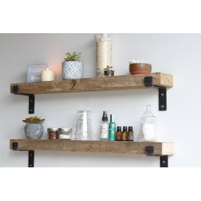 This cute set is handmade in Lancaster County, PA by our local Amish artisan partners. The wood is reclaimed chicken barn rafters and has all of the characters that you would expect from reclaimed barn wood! Our natural variation accent shelves are not stained and the color can vary from piece to piece. With thick and sturdy handmade raw metal brackets, these versatile shelves make a great addition to any room. Please note that the brackets must be mounted into wall studs. All mounting hardware Accent Shelf, Rustic Wood Floating Shelves, Stain Wood, Lancaster County Pa, Wood Accent Wall, Mounted Shelves, Wood Accent, Wood Floating Shelves, Floating Wall Shelves