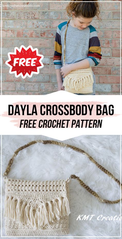 crochet The Dayla Crossbody Bag free pattern - easy crochet bag pattern for beginners Boho Bag Pattern Free, Granny Square For Beginners, Crochet Boho Bag Pattern, Diy Crochet Purse, Easy Crochet Bag, Boho Bag Pattern, Bag Free Pattern, Purse Patterns Free, Crochet Boho Bag