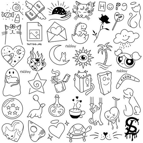 Esoteric Doodles, Minimalist Drawing Ideas, Diy Tatoos, Leg Drawings, Cute Mini Drawings, Tattoo Chart, Simple Hand Tattoos, Ignorant Style Tattoo, Black Line Tattoo Cute Doodle Tattoos, Tiny Tattoos Aesthetic, Esoteric Doodles, Cool Line Tattoos, Minimalist Drawing Ideas, Diy Tatoos, Tattoo Chart, Simple Hand Tattoos, Minimal Drawing