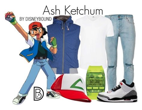 "Ash Ketchum" by leslieakay ❤ liked on Polyvore featuring Topman, Capobianco, Nixon, NIKE, men's fashion, menswear and Pokemon Pokemon Outfits, Geeky Clothes, Pokemon Clothes, Everyday Cosplay, Disney Bound Outfits, Ash Ketchum, Casual Cosplay, Cool Outfits For Men, Fashion Menswear