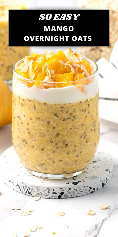 My Mango Overnight Oats are a simple, make-ahead breakfast that will give you a taste of the tropics. This is one of the easiest recipes to prepare – pureed mango is combined with rolled oats, chia seeds, milk and maple syrup. In the morning, they are ready for you to eat or take with you to enjoy on the go. It’s a great way to begin your day! Chia Seed Overnight Oats, Mango Overnight Oats, Mango Chia Seed Pudding, Mango Oatmeal, Best Overnight Oats Recipe, Mango Chia Pudding, Chia Overnight Oats, Easiest Recipes, Oat Recipes Healthy