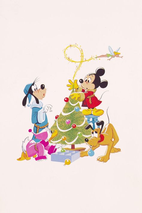 Disney Christmas Wallpaper, Disney Christmas Cards, Vintage Disney Christmas, Christmas Card Book, Wallpaper Natal, Cartoon Disney, Xmas Wallpaper, Painted Illustration, Season Greetings