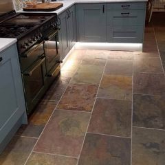 Natural Stone Kitchen Floor, Stone Kitchen Floor, Slate Floor Kitchen, Mexican Tile Floor, Black Slate Tiles, Kitchen Floor Tiles, Slate Kitchen, Slate Tiles, Slate Tile Floor