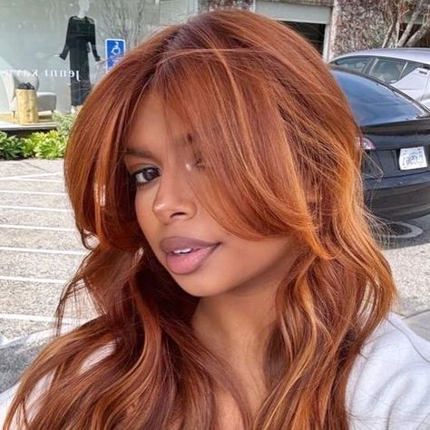 Jenna Perry Hair Studio on Instagram: "blonde highlights on copper hair for @casjerome by @georgepapanikolas 🎨✨  #hairinspo #copperhair #highlights #haircolorist #hairtransformation #jennaperryhairstudio" Orange Hair With Highlights, Copper Hair With Dimension, Bright Copper Hair With Highlights, Highlights On Copper Hair, Copper With Highlights, Copper And Blonde Highlights, Ginger Hair With Highlights, Copper With Blonde Highlights, Ginger Hair With Blonde Highlights