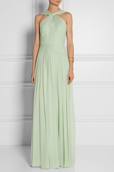 Elie Saab Green, Mint Green Gown, Gown Chiffon, Elie Saab Gowns, Gown Green, Green Evening Dress, Jimmy Choo Sandals, Party Frocks, Gown Styles