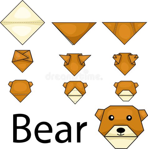 Bear Origami, Polar Bear Face, Home Decor Diy Ideas, Decor Diy Ideas, Kids Origami, Origami Patterns, Origami Animals, Paper Boat, Bear Face