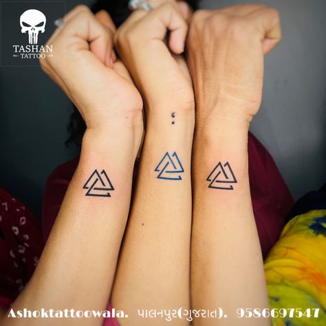 TashanTattoo
AshokTattooWala
S.4.5,Tirupati plaza
Opp. New bus stand
Near gd modi collage
Palanpur (gujrat)
9586697547
9687533310 3 Triangle Tattoo Design, Interlocking Triangle Tattoo, Three Siblings Tattoo, Three Triangle Tattoo, 3 Triangle Tattoo, Siblings Tattoo For 3, Triangle Tattoo Meaning, Pyramid Tattoo, Triangle Tattoo Design