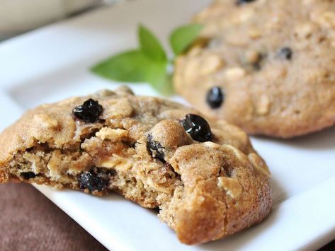 Blueberry Oatmeal Cookies Recipe Blueberry Oatmeal Cookies, Blueberry Crumb Cake, Blueberry Cookies, Cinnamon Oatmeal, Blueberry Oatmeal, Recipes Chocolate, Dried Blueberries, Oatmeal Cookie Recipes, Oatmeal Raisin Cookies