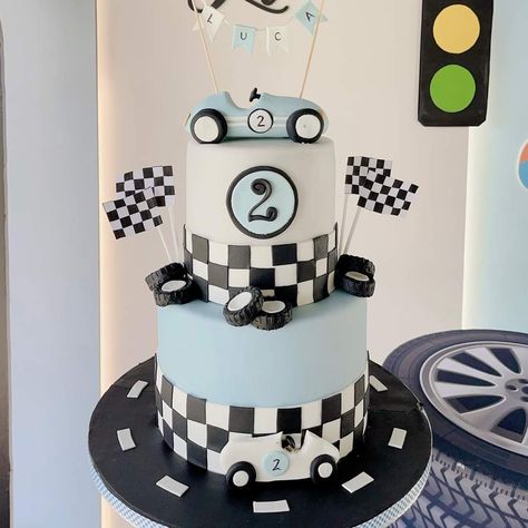 Racecar Smash Cake 1st Birthdays, Racecar Birthday Cakes, Racing Car Cake For Boys, Race Car Cakes For Boys, 2 Fast 2 Curious Birthday Cake, Race Car Theme Cake, Fast One Cake, Racing Birthday Cake, Two Fast Birthday Cake