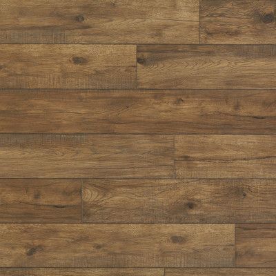 Mannington Restoration 7.56" x 50.5" x 12mm Hickory Laminate in Acorn in Ember Mannington Restoration Collection, Hickory Laminate Flooring, Basement Window Replacement, Basement Layout, Wood Floors Wide Plank, Wide Plank Flooring, Tall Ceilings, Aging Wood, Basement Decor