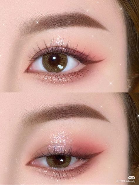 Uzzlang Eye Makeup, Korean Idol Makeup Look, Subtle Red Eye Makeup, Graduation Look Makeup, Eye Makeup Korean, Korean Wedding Makeup, No Make Up Make Up Look, Membentuk Alis, Cute Eye Makeup