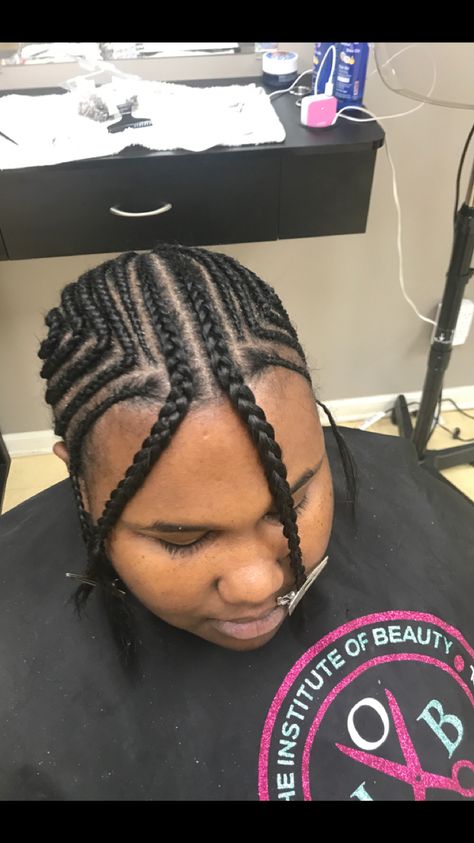 Sew In Weave Braid Pattern Leave Out, One Braid Down The Middle, Upart Wig Braid Pattern, Braid Patterns For Sew Ins, Quick Weave Braid Down Pattern, Traditional Sew In Braid Pattern, U Part Wig Braid Pattern, V Part Wig Braid Pattern, Sewin Braid Pattern With Leave Out