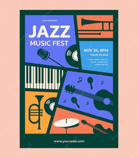 Text Heavy Poster, Festival Graphic Design, Jazz Music Festival, Art Festival Poster, Poster Grafico, Poster Social Media, Poster Graphic Design, Affiches D'art Déco, Concert Poster Design