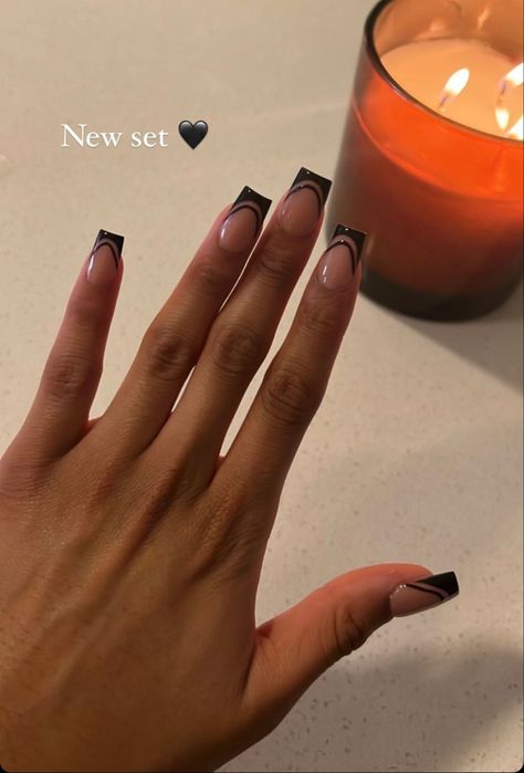 Black Acrylic Nails, Drip Nails, Work Nails, Simple Acrylic Nails, Casual Nails, Short Square Acrylic Nails, Acrylic Nails Coffin Short, Short Acrylic Nails Designs, Nagel Inspo