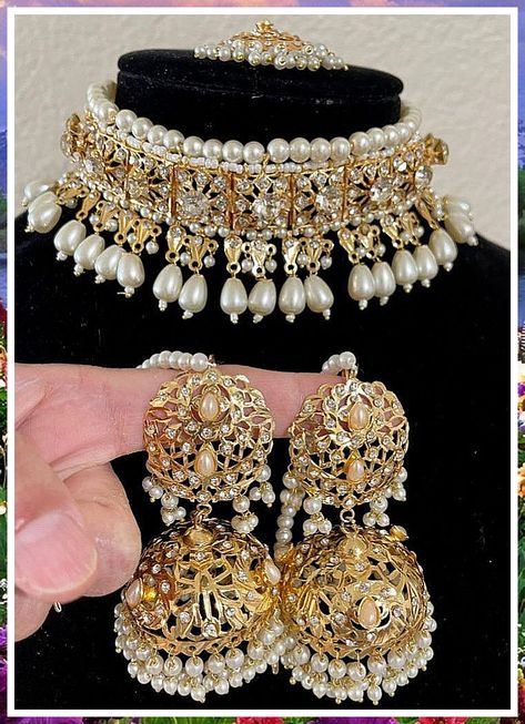 Wedding Jewelry - Just In! Great products from leading brands to meet your supply needs. Dogri Jewellery, Punjabi Jewellery, Hyderabadi Jewelry, Golden Jewellery, Bridal Jewelry Sets Brides, Wedding Jewelry Sets Bridal Jewellery, Pakistani Bridal Jewelry, Indian Bridal Jewelry Sets, Bridal Jewellery Design