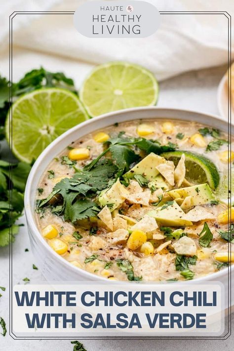 White Chicken Chili With Salsa, Chicken Chili With Salsa Verde, Chili With Salsa, Slow Cooker White Chicken Chili, Chicken Chili Verde, Convenient Dinner, Chicken Verde, White Chicken Chili Slow Cooker, Slow Cooker Salsa