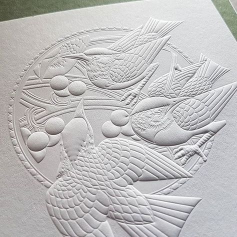 Exquisite  —  Atelier Bulk on Instagram: “Finesse and detail for this multilevel embossing!  #emboss #bird #stationery Embossed Paper Art, Colorplan Paper, Wine Label Design, Embossed Printing, Custom Printed Boxes, Embossed Paper, Paper Artwork, Letterpress Printing, Label Design