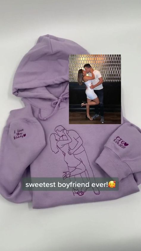 Best Anniversary Gift For Him, Photo Outline, Custom Made Hoodies, Gifts Boyfriend, Cute Boyfriend, Anniversary Boyfriend, Best Anniversary Gifts, Birthday Gifts For Boyfriend Diy, Bf Gifts