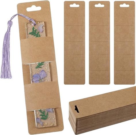 Amazon.com: 100 Pieces Resin Bookmark Holder Kraft Bookmark Sleeves 7 x 1.8 inches DIY Blank Bookmark Covers Display Cards for Bookmark Wrapping Birthday Gift Supplies Small Business : Office Products Bookmark Display Ideas, Bookmark Packaging Ideas, Bookmark Holder, Small Business Office, Book Markers, Birthday Supplies, Bookmarks Handmade, Display Cards, Office Products